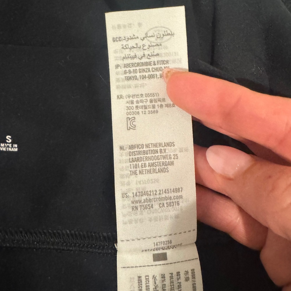 Abercrombie & Fitch Black Crossover Waist Jogger Pants Slim Fit | Size S - Picture 9 of 10